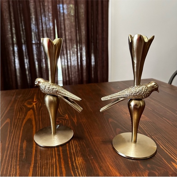 Anthropologie Marizia Sparrow Candle Holders SET OF TWO - Picture 7 of 8